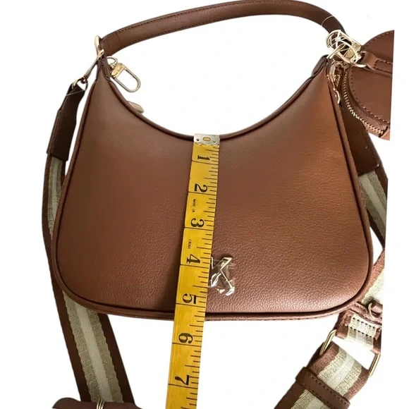 Anne Klein Simone Convertible Shoulder Hobo Bag w/ Coin Purse Chestnut Brown NWT - Picture 10 of 13